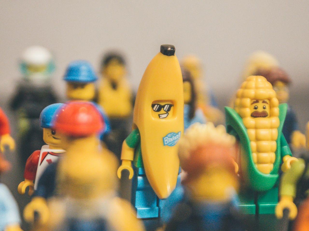 close-up photo of assorted LEGO Minifigs