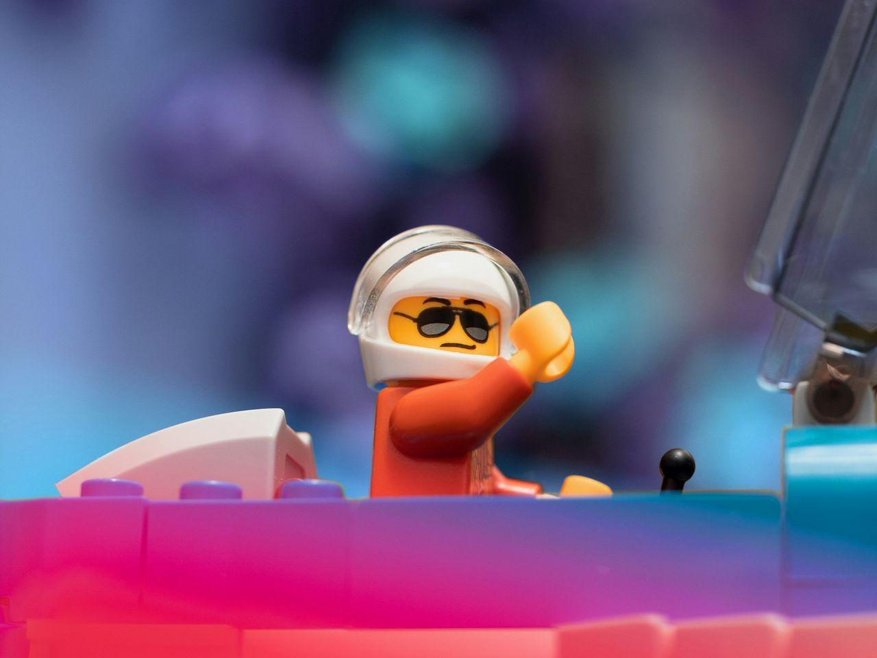 lego mini figure in shallow focus lens