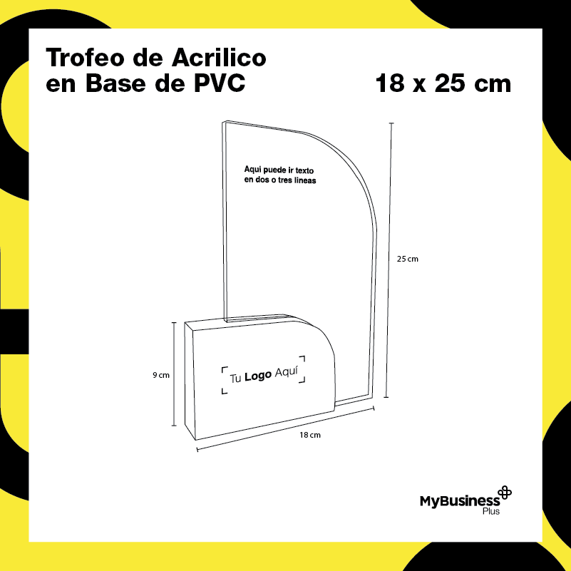 Trofeo en Acrilico con Base de PVC