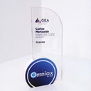 Trofeo en Acrílico con Base de PVC Redonda 12 x 25 cm