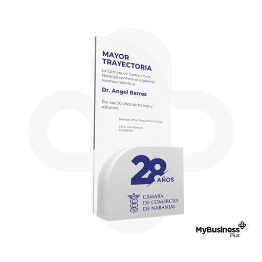 Trofeo en Acrílico con Base de PVC Rectangular