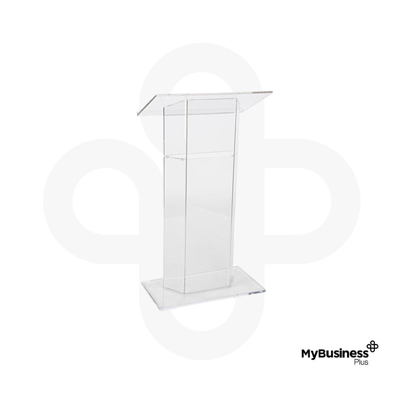 Podio de Acrílico Transparente con Estante Interior