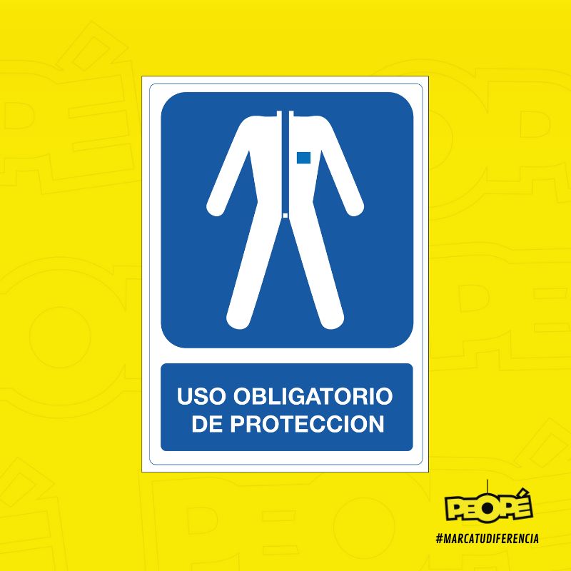 Señal Uso Obligatorio De Protección 
