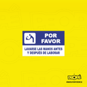 Señal Por Favor Lavarse Las Manos Antes Y Despuesta De Irse A Laborar