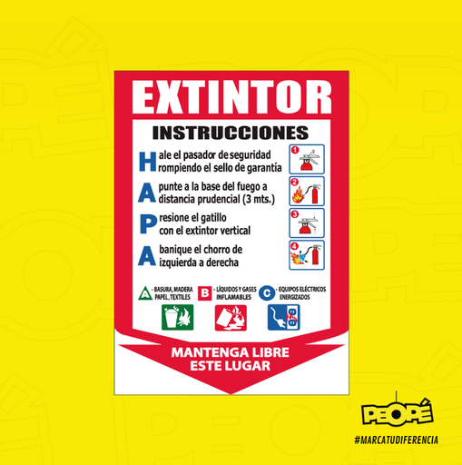Señal Extintor Instrucciones Uso
