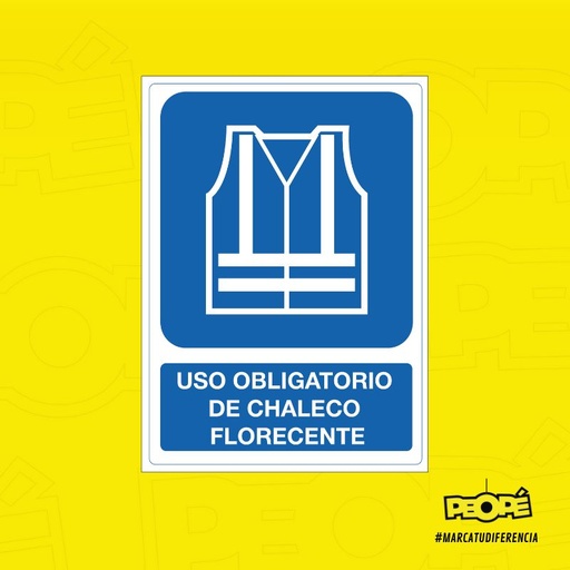 Señal Uso Obligatorio De Chaleco Fluorencente