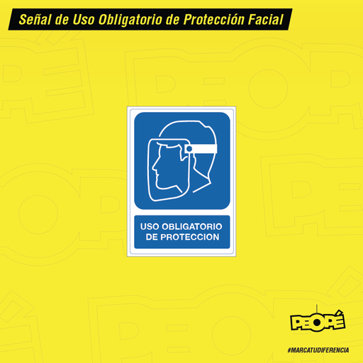 Señal "USO Obligatorio De Protección Facial"