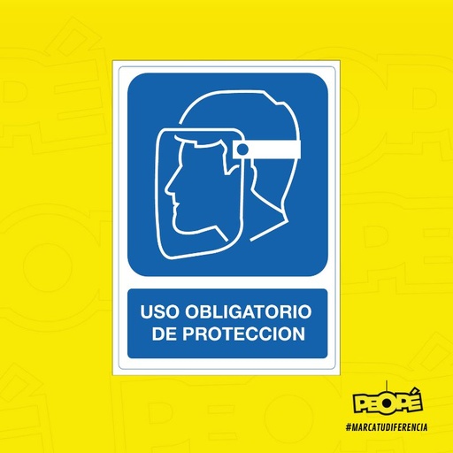 Señal Uso Obligatorio De Protección Facial