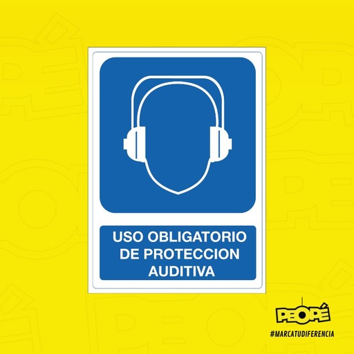 Señal Uso Obligatorio De Protector Auditivo