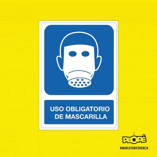 Señal Uso Obligatorio De Mascarilla