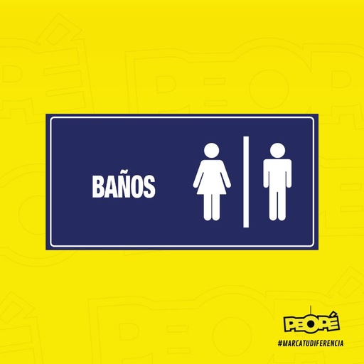 Señal Baño de Hombre/Mujer Fondo Azul