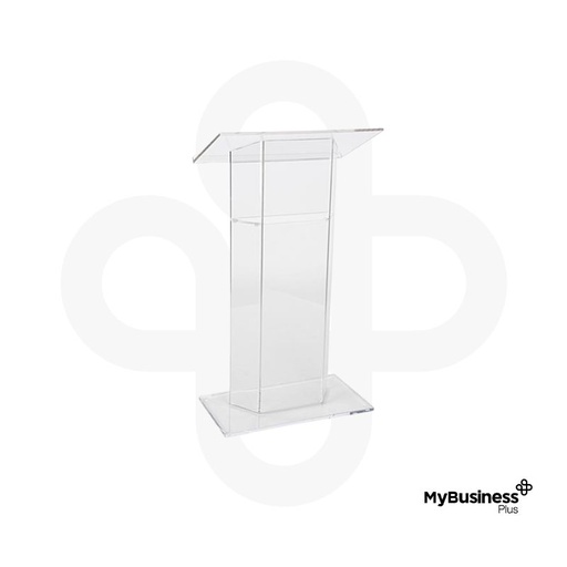 [EXH042] Podio de Acrílico Transparente con Estante Interior