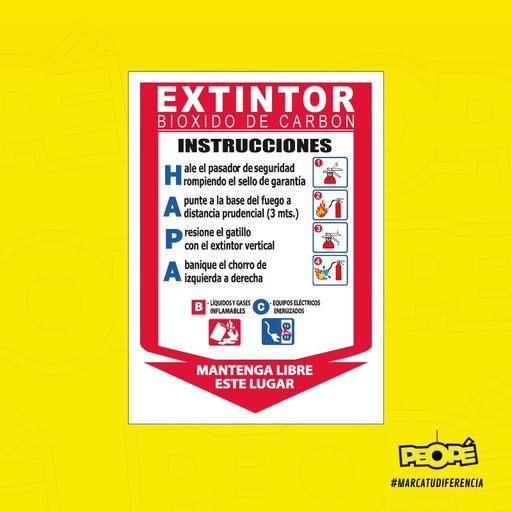 Señal Extintor Bioxido de Carbono