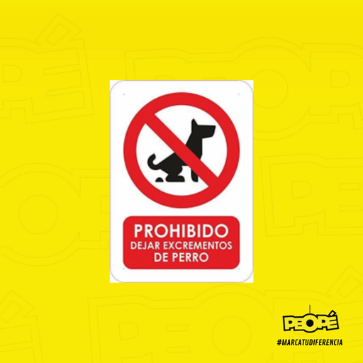 Señal Prohibido Dejar Excremento De Perro