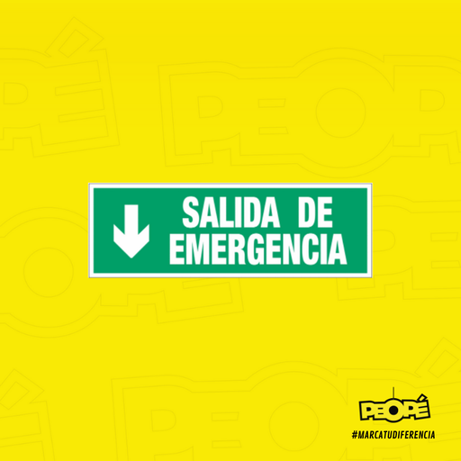 Señal Salida De Emergencia con flecha hacia abajo