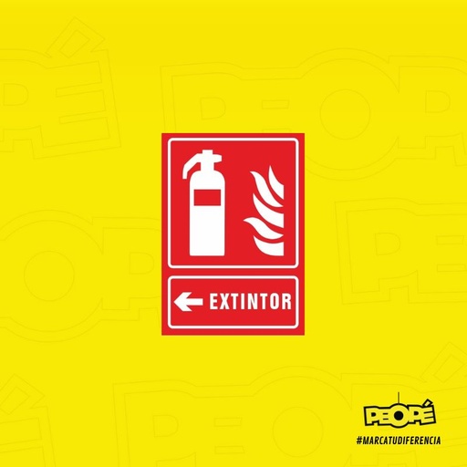Señal Extintor Con Flecha Hacia La Izquierda