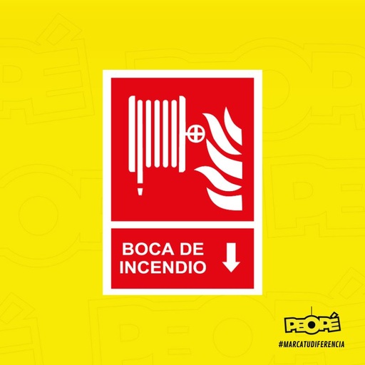 Señal Boca De Incendio Con Flecha Hacia Abajo