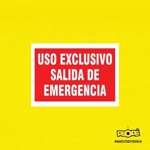 Señal Uso Exclusivo Salida De Emergencia