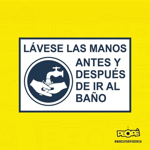 Señal Por Favor Lavarse Las Manos Antes Y Después de ir al Baño