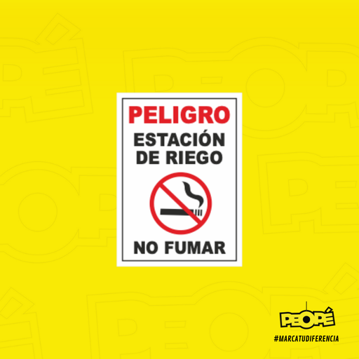Señal Peligro Estacion De Riego No Fumar