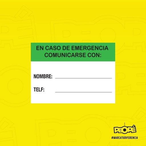 Señal  En Caso De Emergencia Comunicarse Con: 
