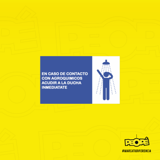 Señal Contacto Agroquímicos Acudir A La Ducha