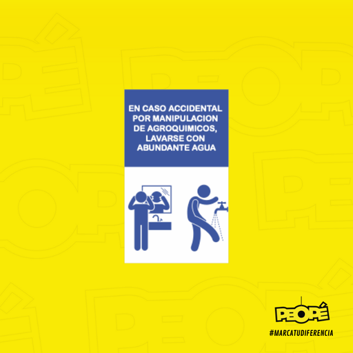 Señal  En Caso Accidental Por Manupilacion Agroquimicos Lavarse Con Agua 