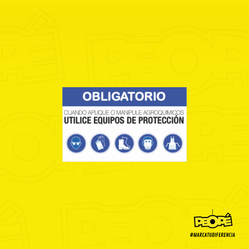 Señal  Obligatorio Cuando Aplique O Manipule Agroquimicos Utilece Equipos De Proteccion 