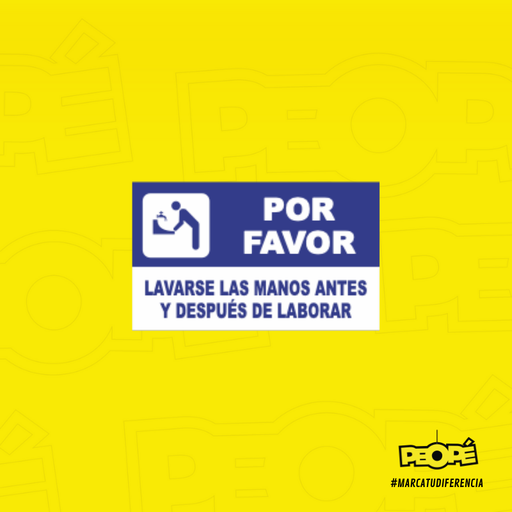 Señal Por Favor Lavarse Las Manos Antes Y Despuesta De Irse A Laborar