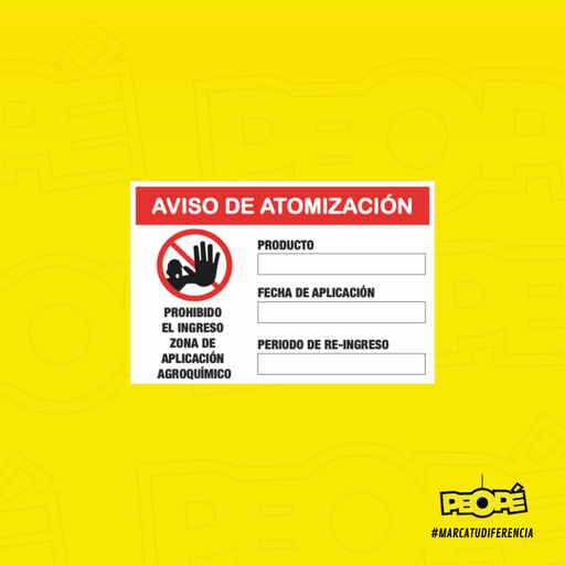 Señal Aviso De Atomización Con Recuadro