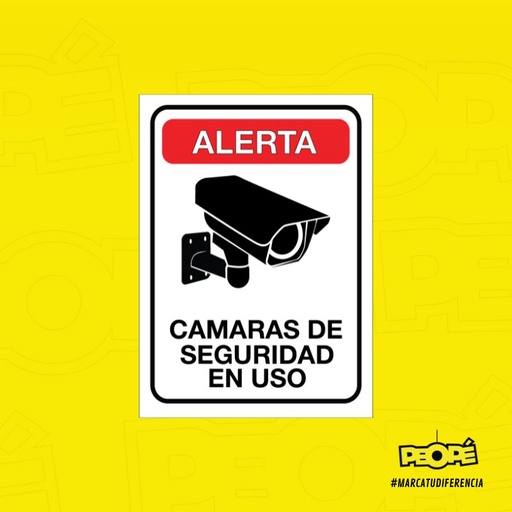 Señal Alerta Camara De Seguridad En Uso