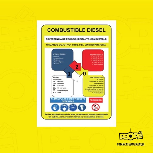 Señal  Combustible Diesel Advertencia