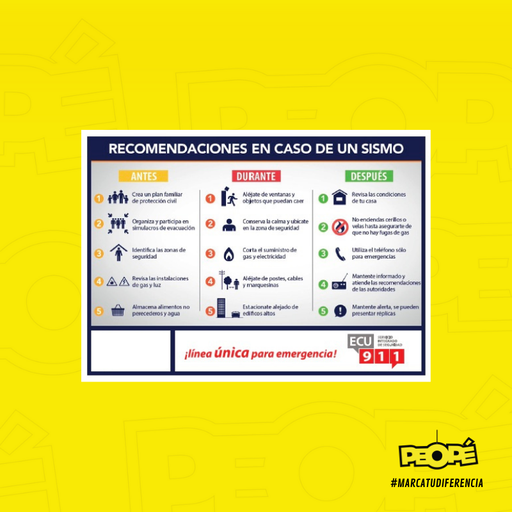 Señal Recomendaciones en caso de Sismo