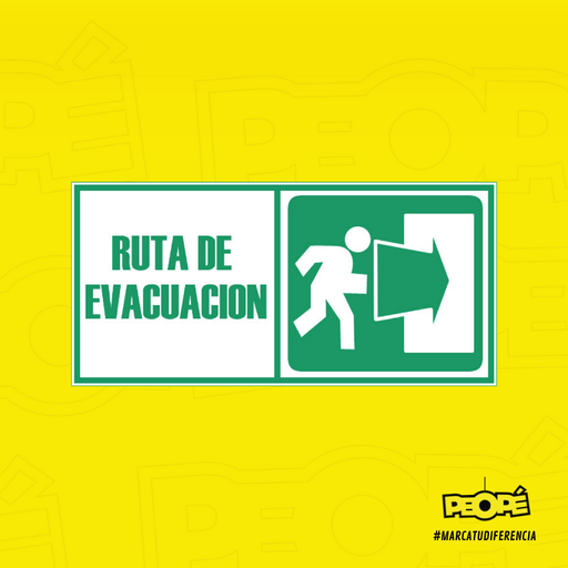 Señal Ruta Evacuación Flecha A La Derecha