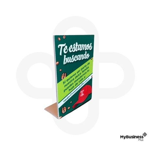 Hablador De Counter de PVC / Tipo L